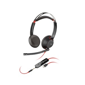 POLY BLACKWIRE 5220 STEREO USB-C HEADSET +3.5MM PLUG +USB-C/A ADAPTER (8X231AA)