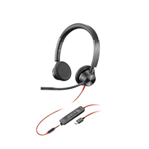 POLY BLACKWIRE 3325 STEREO USB-C HEADSET + 3.5MM PLUG + USB-C/A ADAPTER (8X221AA)