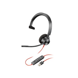 POLY BLACKWIRE 3310 MONAURAL MS TEAMS CERTIFIED USB-C HEADSET + USB-C/A ADAPTER (8X216AA)