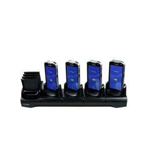 ZEBRA TC53/TC58 4 SLOT AND 4 SPARE BATTERY CHARGING CRADLE. WITH SHIMS AND POWER SUPPLY. COUNTRY SPECIFIC AC LINE CORD SOLD SEPERATELY